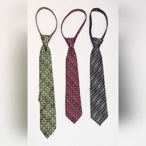 Bundle of 3 Newberry Kids Pre-Knotted/Pre-Tied Adjustable ZIPPER Ties Set
